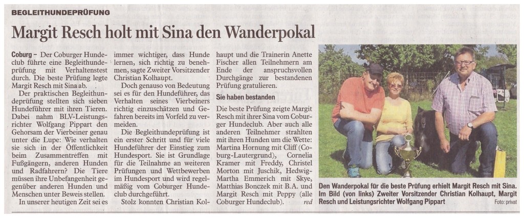 Coburger Tageblatt 03.09.2015 